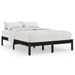 vidaXL Cadre de lit Noir Bois de pin massif 140x190 cm