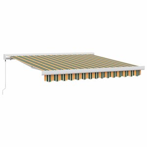 vidaXL Auvent Rétractable Vert et jaune 300 x 250 cm Tissu et Métal