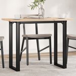 vidaXL Table à manger cadre en O 100x50x75 5 cm bois pin massif fonte
