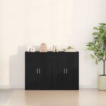 vidaXL Buffet Chêne noir 60 x 31 x 84 cm Bois d'ingénierie