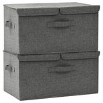 vidaXL Boîtes de rangement 2 Pièces Tissu 50x30x25 cm Anthracite
