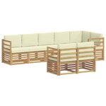 vidaXL Ensembles de canapés 8 Pièces Blanc et crème Bois d'Acacia Massif