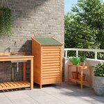 vidaXL Abri de jardin Marron 59 x 56 x 113 5 cm Bois de Sapin Massif