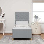 vidaXL Cadre de lit avec tête de lit Gris clair 80 x 200 cm tissu