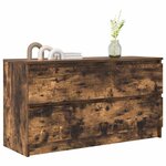 vidaXL Meuble TV chêne fumé 100x35x54 cm bois d'ingénierie