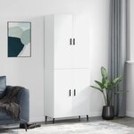 vidaXL Buffet haut Blanc 69 5x34x180 cm Bois d'ingénierie