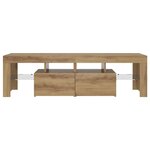 vidaXL Meuble TV avec lumières LED chêne artisanal bois d'ingénierie