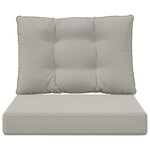 vidaXL Coussin de canapé d'extérieur 2 Pièces Gris Polyester