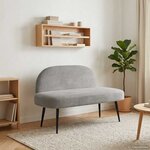 vidaXL Banc rembourré avec dossier Gris clair 110 x 60 x 76 cm Velours
