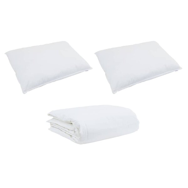 vidaXL Couette avec oreiller 3 Pièces Blanc Bas