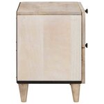 vidaXL Table de chevet Beige 40 x 33 x 46 cm bois de manguier massif