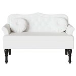 vidaXL Banc Chesterfield Blanc 120 5 x 65 x 75 cm Cuir synthétique