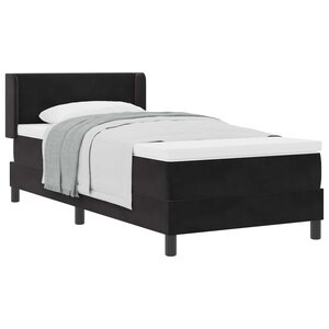 vidaXL Lit à ressorts avec matelas Noir 200 x 100 cm Polyester