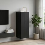 vidaXL Armoire Murale 33 x 34 5 x 90 cm Bois d'ingénierie Noir