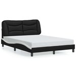 vidaXL Cadre de lit sans matelas Hvar noir et blanc 120x200 cm similicuir