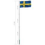 vidaXL Drapeau Suède et mât en aluminium 6 m