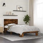 vidaXL Cadre de lit sans matelas chêne fumé 90x200 cm