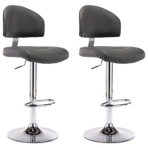 vidaXL Tabourets de bar lot de 2 gris similicuir