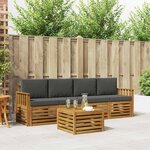 vidaXL Ensemble de canapés d'extérieur 5 Pièces Naturel et Anthracite