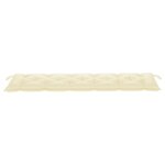 vidaXL Banc de jardin avec coussin blanc crème 175 cm Teck massif