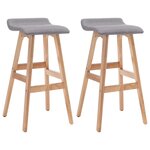vidaXL Tabourets de bar lot de 2 gris clair tissu
