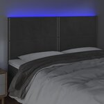 vidaXL Tête de lit à LED Gris foncé 180x5x118/128 cm Velours