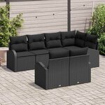 vidaXL Ensemble de canapé de jardin Noir polyrotin