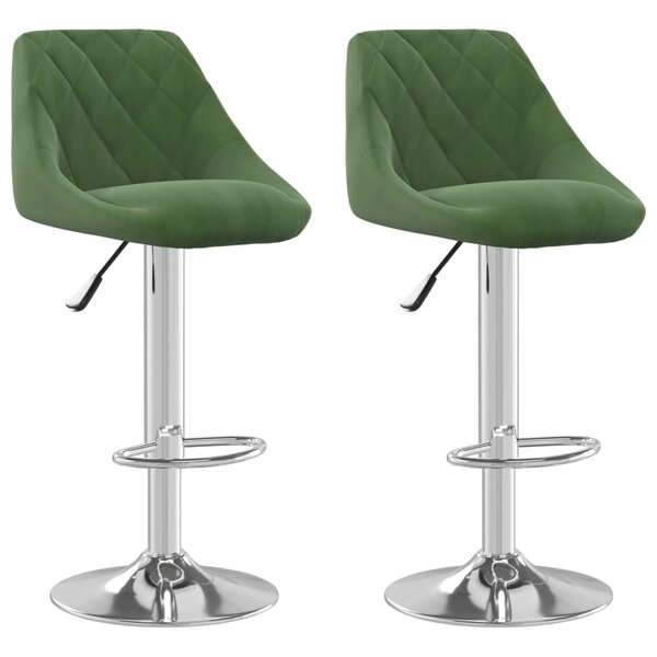 vidaXL Tabourets de bar lot de 2 vert foncé velours