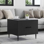 vidaXL Table basse avec tiroir Noir 49 x 50 x 40 cm Bois d'ingénierie