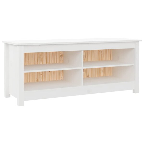vidaXL Banc à chaussures Blanc 110x38x45 5 cm Bois de pin massif