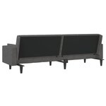 vidaXL Canapé-lit à 2 places avec deux oreillers Gris foncé Tissu