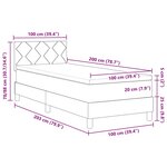 vidaXL Lit Box Spring avec Matelas & LED Gris foncé 100x200 cm Tissu