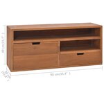 vidaXL Meuble TV 90x30x40 cm Bois de teck massif