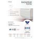 Radiateur électrique fixe 2000w à inertie en fonte horizontal blanc - ecran lcd - thermostat intégré - détecteur de fenêtre ouverte