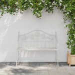 vidaXL Banc de jardin Blanc 104 x 54 x 93cm Acier