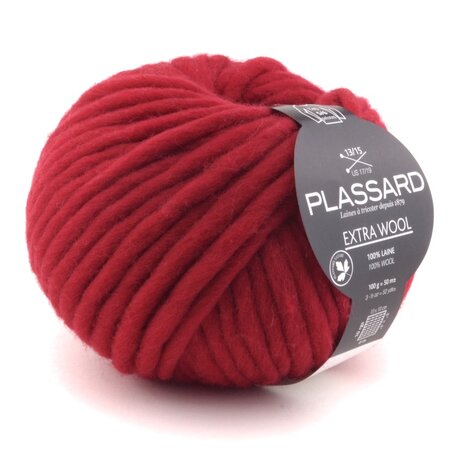 Grosse laine mèche Extra Wool 356 Rouge 100  Laine