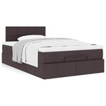 VidaXL Cadre de lit ottoman avec matelas marron foncé 120x190 cm tissu