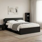 vidaXL Cabinet de Tête de Lit avec stockage Noir Bois d'ingénierie