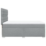vidaXL Sommier à lattes de lit avec matelas Gris clair 140x200cm Tissu