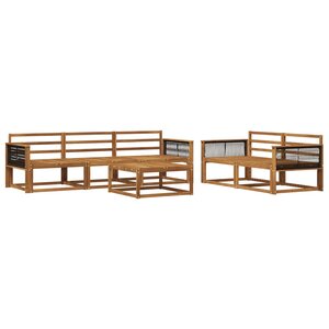 vidaXL Ensemble de canapés d'extérieur 6 Pièces Naturel