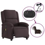 vidaXL Fauteuil de massage inclinable électrique Marron foncé Tissu