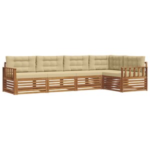 vidaXL Ensemble de canapés d'extérieur 5 Pièces Naturel et Beige