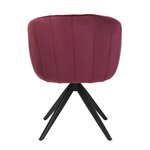 Chaise de salle a manger - Velours bordeaux - L 61,5 x P 61 x H 79,5 cm - MANON