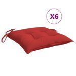 vidaXL Coussins de chaise 6 Pièces rouge 50x50x7 cm tissu oxford