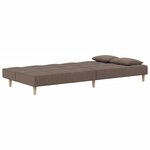 vidaXL Canapé-lit à 2 places avec deux oreillers taupe tissu