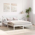vidaXL Cadre de lit Marron 140 x 200 cm Bois de pin massif