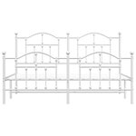 vidaXL Cadre de lit métal sans matelas et pied de lit blanc 180x200 cm