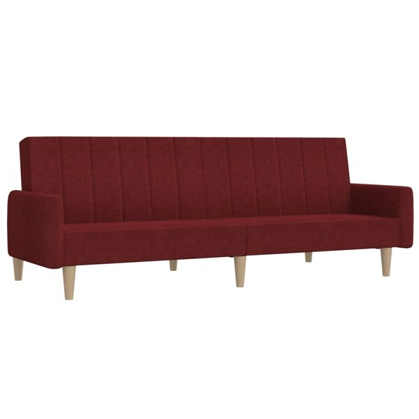 vidaXL Canapé-lit à 2 places Rouge bordeaux Tissu