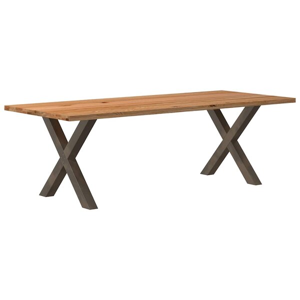 vidaXL Table à manger marron clair bois de chêne massif rectangulaire