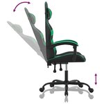 vidaXL Chaise de jeu Noir et vert Similicuir